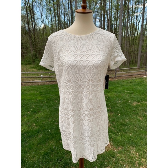 love you for eternity white lace shift dress